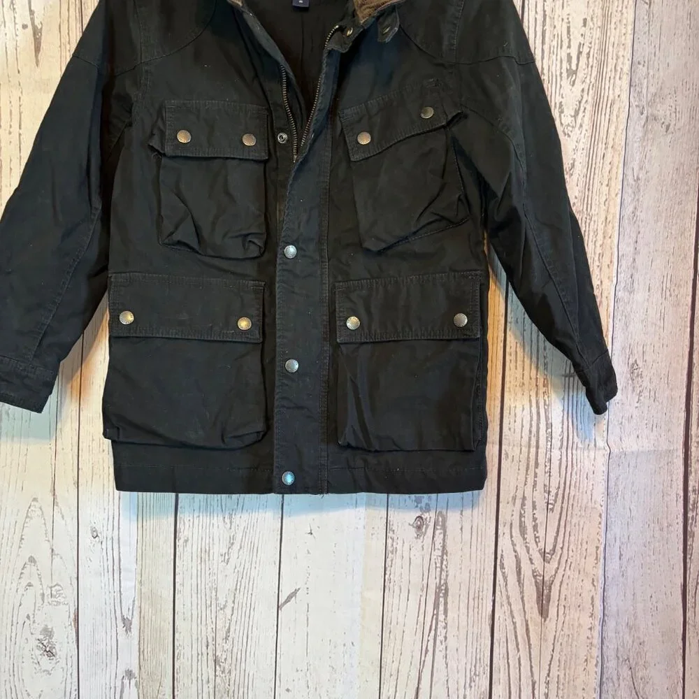 GapKids Black Cotton With Brown Corduroy Collar Medium Weight Size Kids 8
